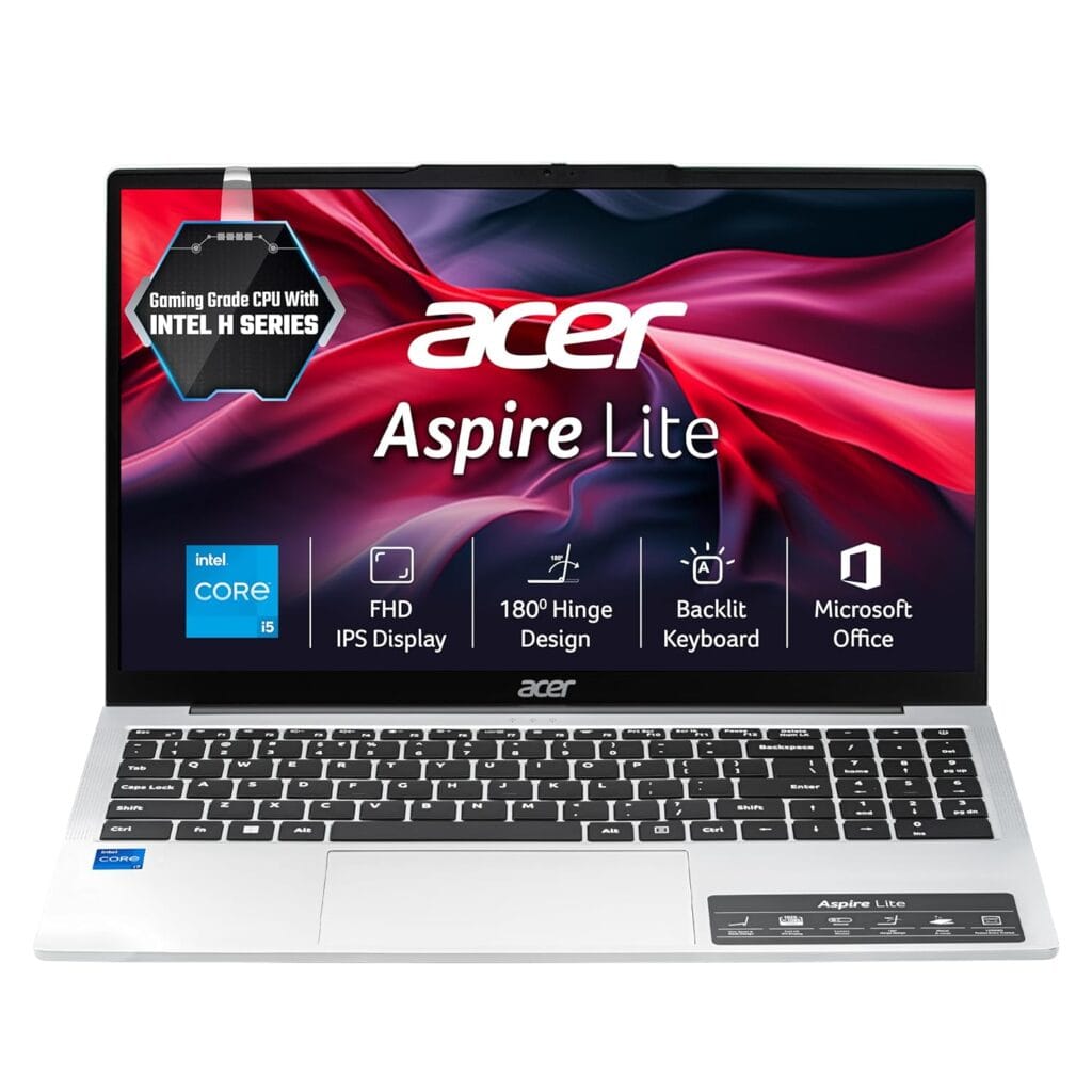 Acer Aspire Lite i5-12450H, Acer laptop 12GB RAM 512GB SSD, best laptop under 50000, Acer Aspire Lite review 2026, i5 12th gen laptop India, budget laptop for students, office laptop India, thin and light laptop 1.7kg, backlit keyboard laptop, Acer laptop price India