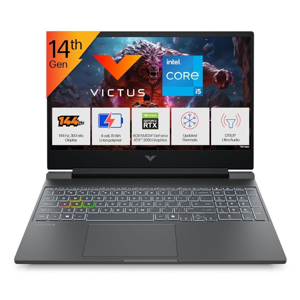 HP Victus gaming laptop, i5-14450HX RTX 3050 laptop, HP Victus 24GB RAM gaming laptop, gaming laptop under 1 lakh India, RTX 3050 6GB laptop India, 144Hz gaming laptop India, HP Victus price India 2026, laptop for gaming and video editing, HP gaming laptop India, budget gaming laptop RTX